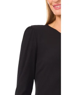 Long Sleeve Pearl Keyhold Knit Top