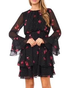 Long Sleeve Ruffled Mini Dress