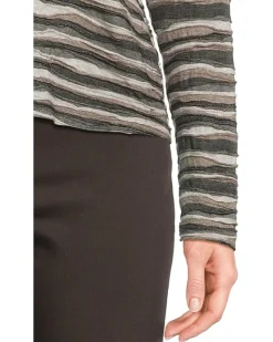 Long Sleeve Stripe V-neck Knit Top