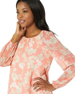 Long Sleeve Sussex Floral Chiffon Trapeze
