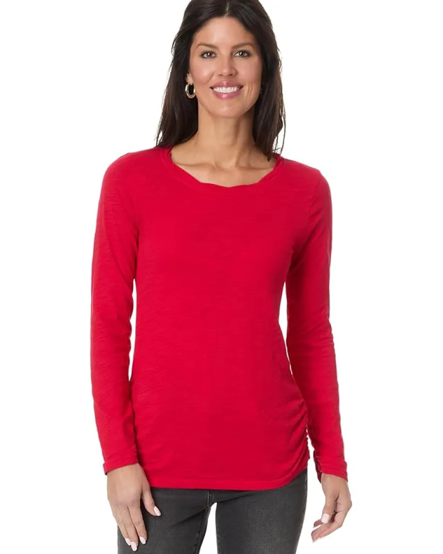 Long Sleeve Twisted Scoop Neck Tee