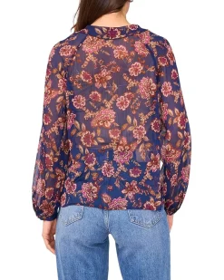 Long Sleeve V-Neck with Centerfront Ruffle