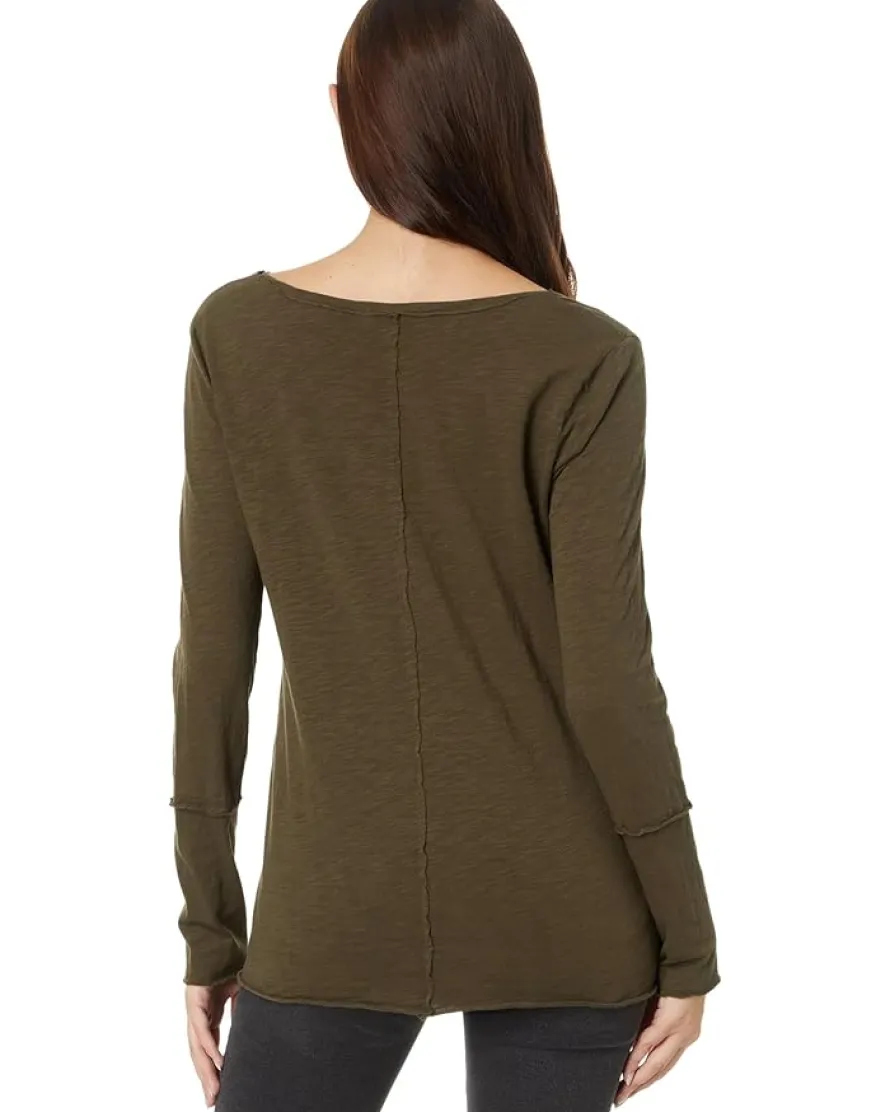 Long Sleeve Wide Neck V-Neck Tunic