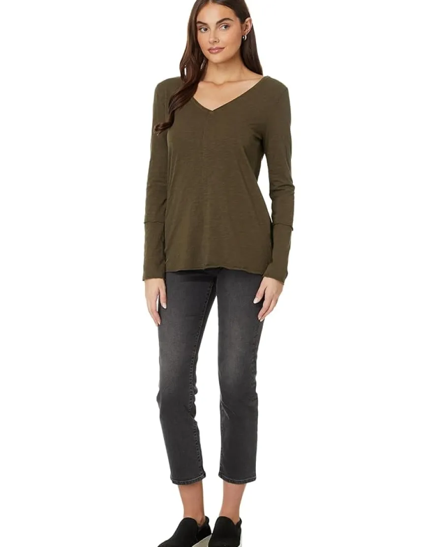 Long Sleeve Wide Neck V-Neck Tunic