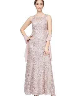 Long Sleeveless Embroidered Dress