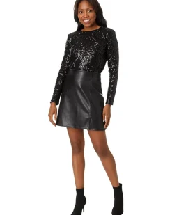 Long Slv Sequin Crew Neck 060