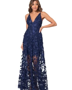 Long Soutache Mesh V Neck