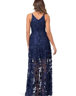 Long Soutache Mesh V Neck