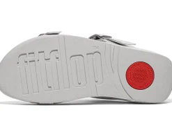 Lulu Adjustable-Buckle Metallic-Leather Slides