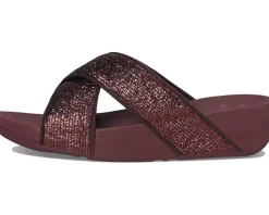 Lulu Crinkled-shimmer Cross Slides