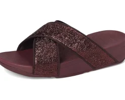 Lulu Crinkled-shimmer Cross Slides