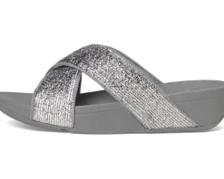 Lulu Crinkled-shimmer Cross Slides
