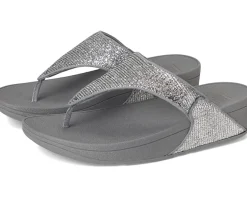 Lulu Crinkled-shimmer Toe-post Sandals
