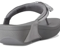 Lulu Glitz-bow Leather Toe-post Sandals