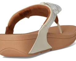 Lulu Glitz-bow Leather Toe-post Sandals