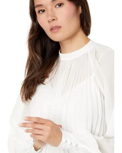Macenzi Embellished Pleated Neck Top