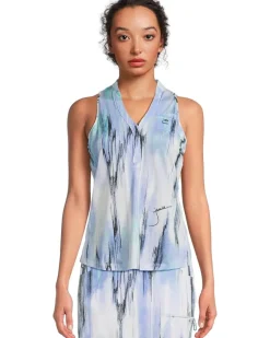 Matrix Print Sleeveless Top