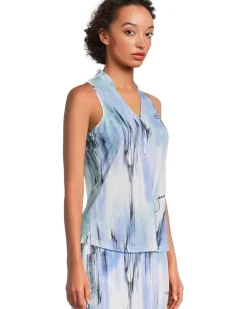 Matrix Print Sleeveless Top