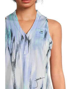 Matrix Print Sleeveless Top