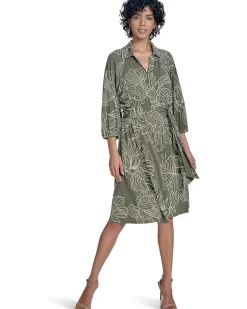 Matte Jersey Puff Sleeve Self Tie Aline