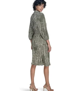 Matte Jersey Puff Sleeve Self Tie Aline