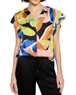 Mega Blooms Flutter Woven Top