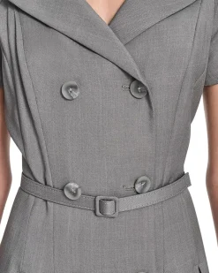 Melange Suiting Belted Aline