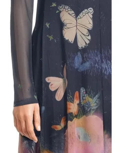 Mesh Long Sleeve Maxi Dress (slip)- Aurelius