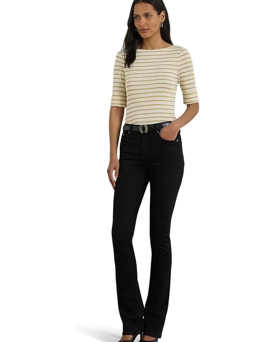 Metallic Striped Boatneck Tee