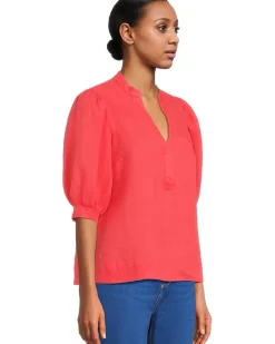 Mialeigh Elbow Sleeve Linen Top