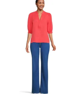 Mialeigh Elbow Sleeve Linen Top