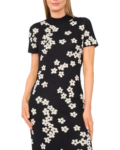 Midi Floral Jaquard Knit Dress