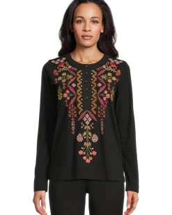 Mixed Media Henley T-shirt