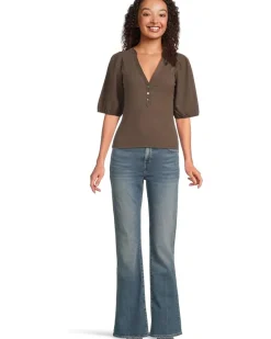 Mixy V Neck Puff Tee