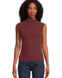 Mock Neck Cotton Rib Top