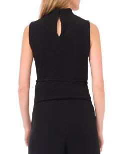 Mock Neck Sleeveless Top with Tie