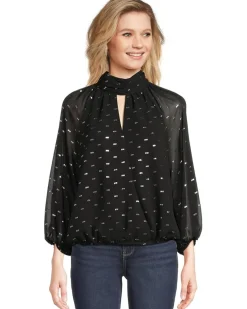 Mock Neck Wrapped Long Sleeve