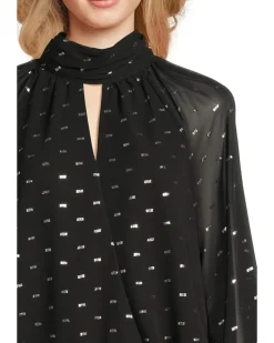 Mock Neck Wrapped Long Sleeve