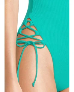 Modern Edge Rib Sophie Lace Up One Piece