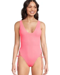 Modern Edge Rib Sophie Lace Up One Piece