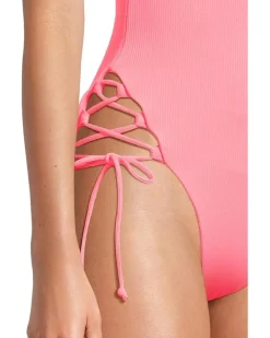 Modern Edge Rib Sophie Lace Up One Piece