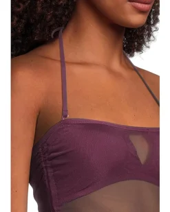 Muse Hadlee Bandeau Mesh Overlay Tankini Top