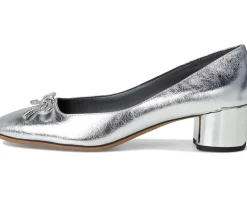 Natalia Square Toe Block Heel Pumps with Bow