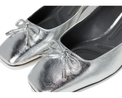 Natalia Square Toe Block Heel Pumps with Bow