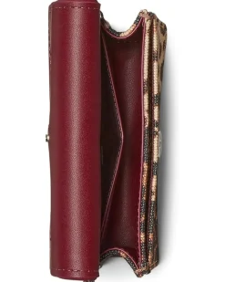 Natasha Downtown Leopard Fabric Card Case Crossbody With Scrunch Strap