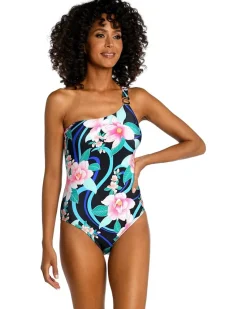Nightfall Blooms One Shoulder One-Piece