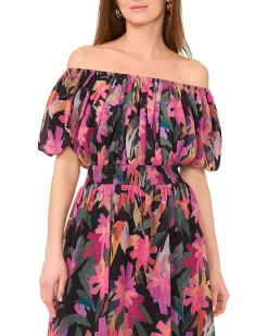 Off Shoulder Puff Sleeve Maxi Dress