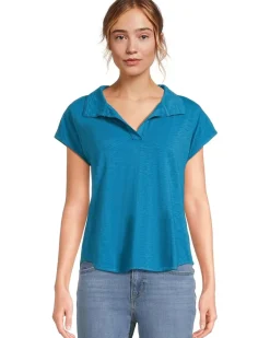 Open Dolman Sleeve Polo Tee
