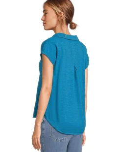 Open Dolman Sleeve Polo Tee
