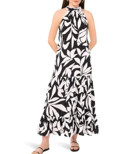 Oscar Neck Tiered Maxi Dress